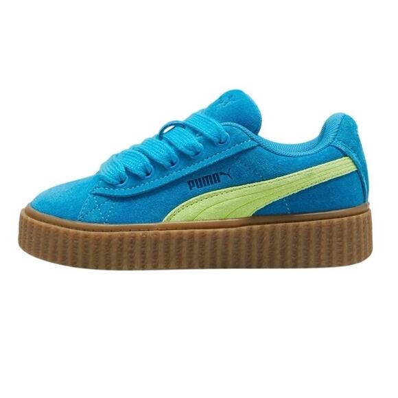 PUMA x Fenty Creeper Phatty Womens Casual Shoes Lime Blue Suede NWT - Picture 2 of 4